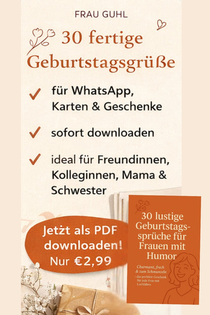 30 lustige Geburtstagssprüche für Frauen - für WhatsApp & Karten PDF